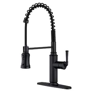 Single Handle Pull Down Sprayer Kitchen Faucet with Touchless Sensor and 360° Rotation Spout in Matte Black