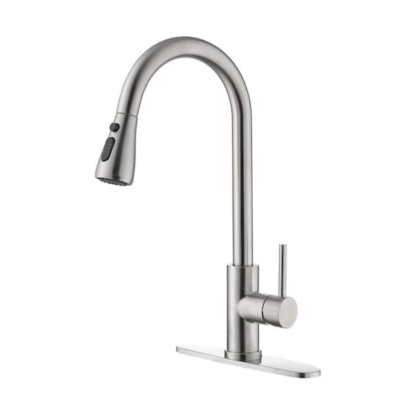 Satico Single-Handle Pull-Out Sprayer Kitchen Faucet in Brushed Nickel