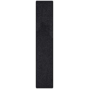 Lifesaver Collection Non-Slip Rubberback Solid 3x19 Indoor/Outdoor Runner Rug, 2 ft. 7 in. x 19 ft., Black