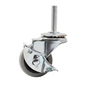 2 in. Medium Duty Gray TPR Swivel Stem Mount Caster with Brake 80 lbs. Weight Capacity