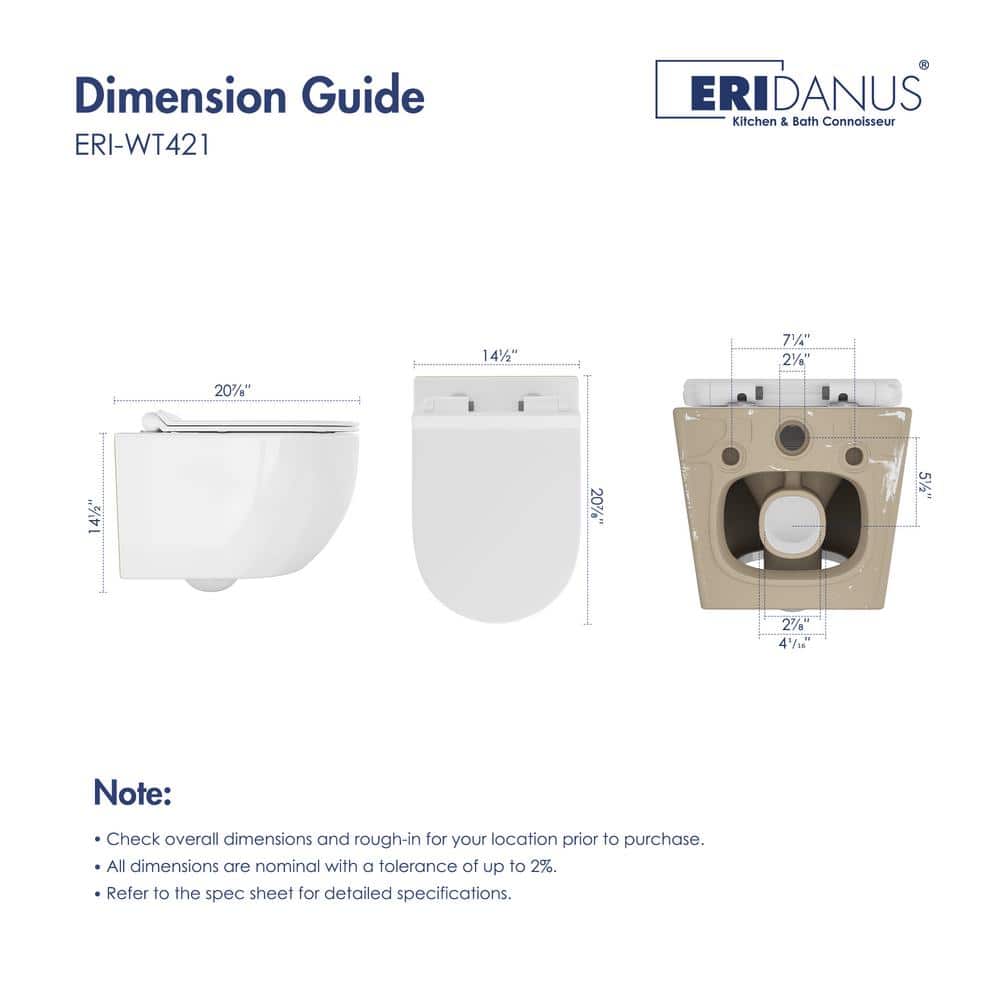 Hampton White Wall Mounted Dual Flush Toilet