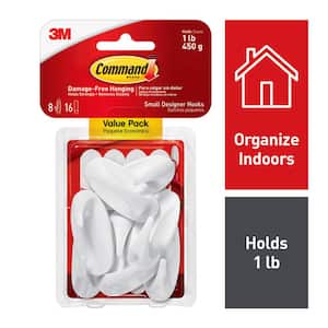1 lb. Small White Designer Hook Value Pack (8 Hooks, 16 Strips)