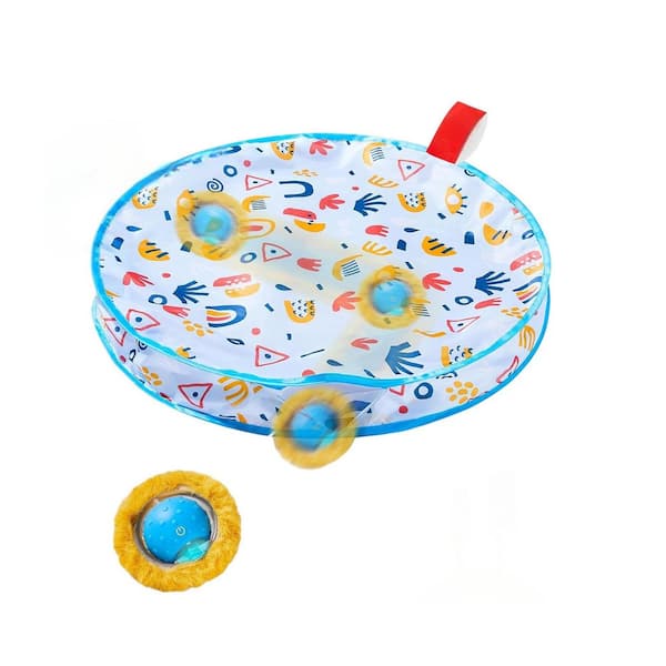 Interactive Cat Toy Play Mat with Fast Rolling Motion Activated Ball for Indoor Exercise and Play, 28 in.