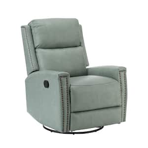 JAYDEN CREATION Joseph Beige Genuine Leather Swivel Rocking Manual Recliner  with Straight Tufted Back Cushion and Curved Mood Arms RCCZ0827-BGE - The  Home Depot