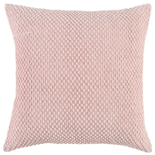 Blush Solid Polyester 20 in. x 20 in. Throw Pillow