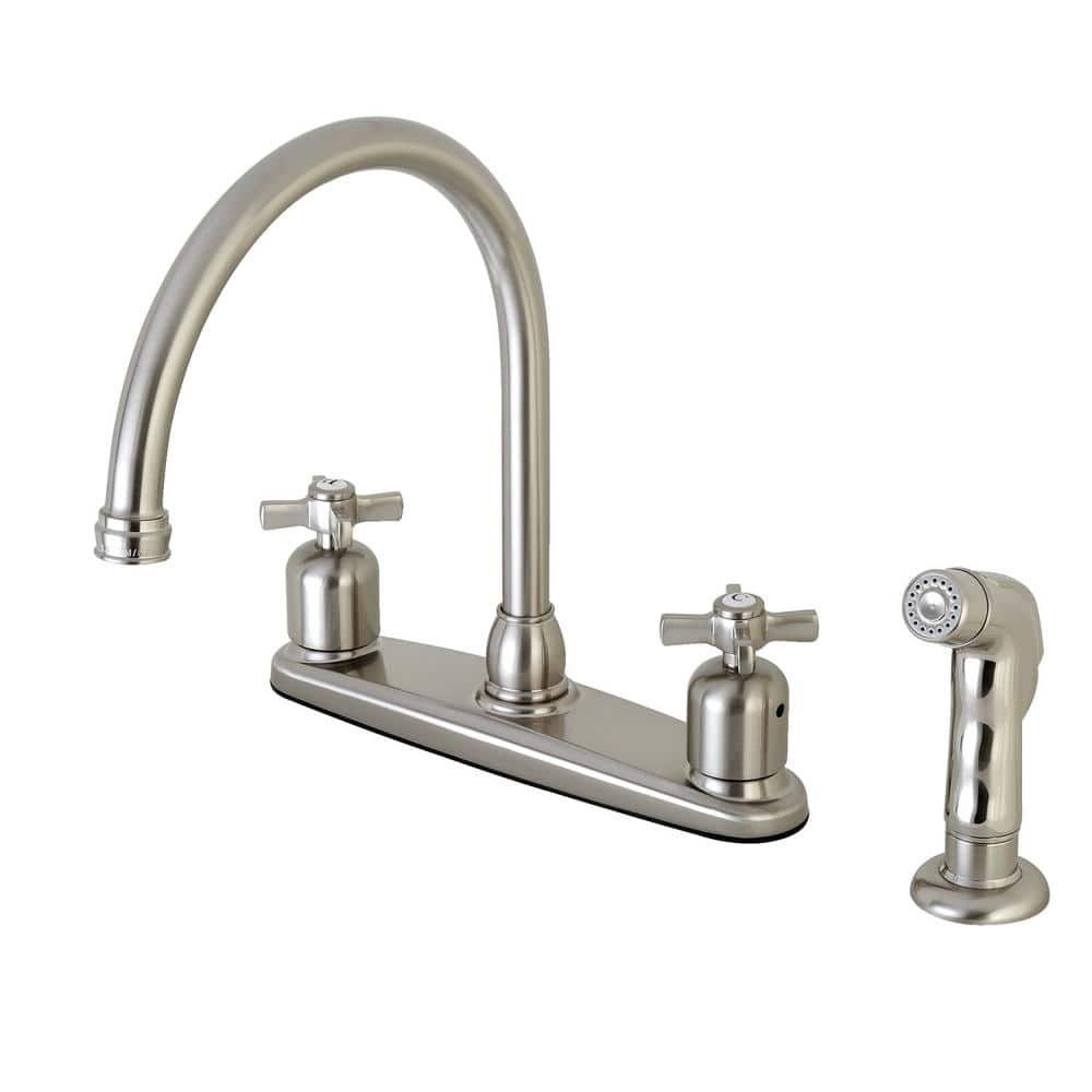 Bathroom and Kitchen Brass Faucet, Tap Kitchen Faucet With Cross Handles