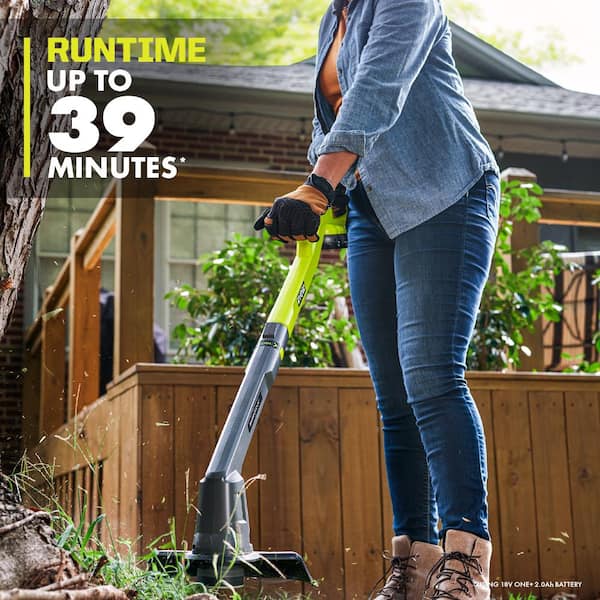  Ryobi One ONE+ 18-Volt Lithium-Ion String Trimmer/Edger and  Blower Combo Kit 2.0 Ah Battery and Charger Included : Patio, Lawn & Garden