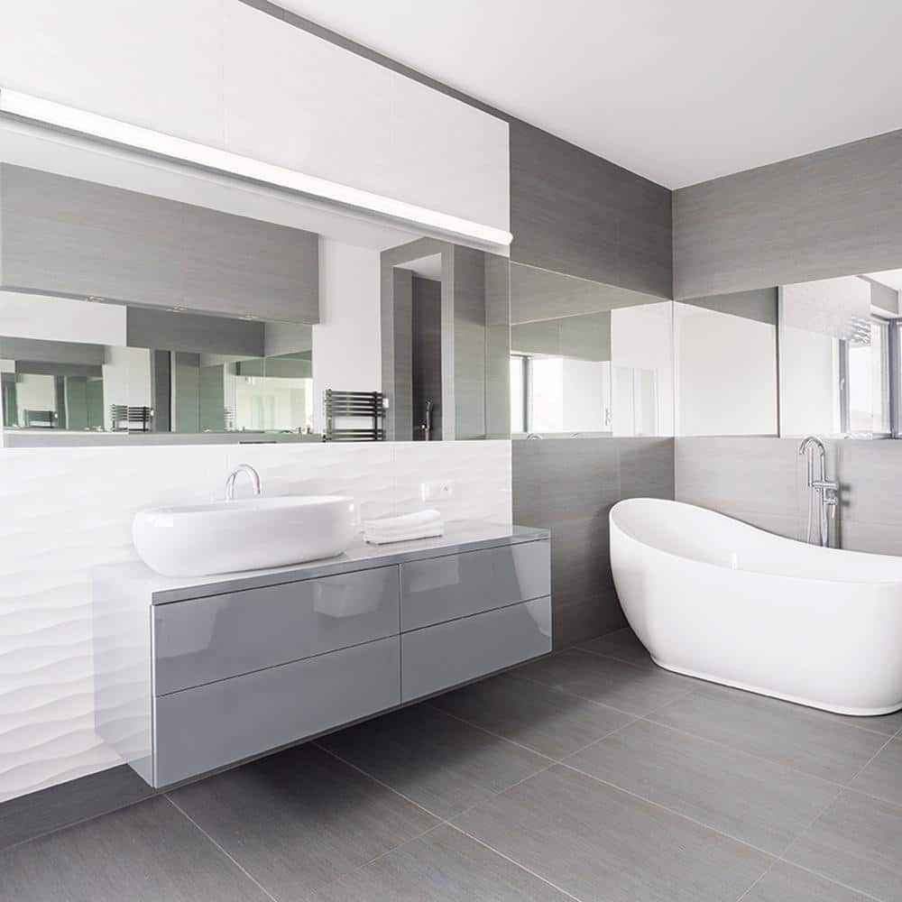 Sleek 48" Brushed Aluminum LED Vanity Light with Dimmable Energy Star