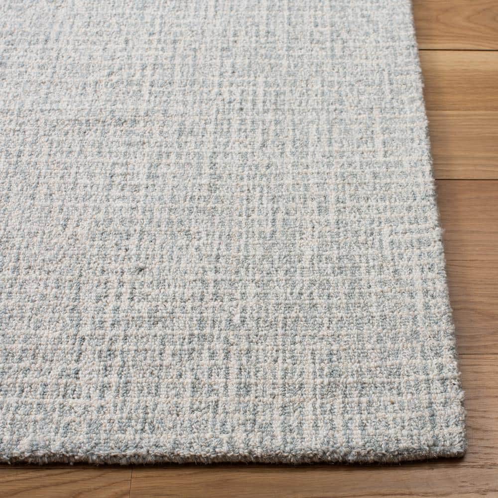Handmade Abstract Gray Wool Area Rug, 10' x 14', Tufted Design