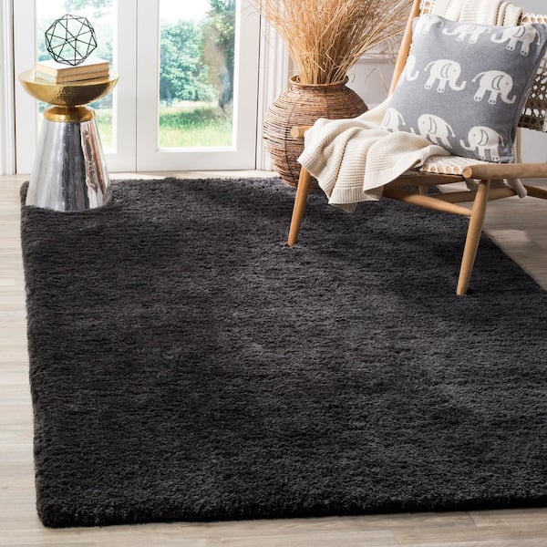 Sheep Shag Charcoal 6 ft. x 9 ft. Solid Area Rug