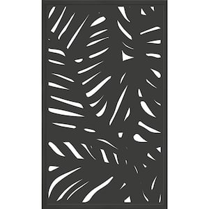 5 ft. x 3 ft. Charcoal Gray Composite Framed Decorative Fence Panel Featured in the Palm Design