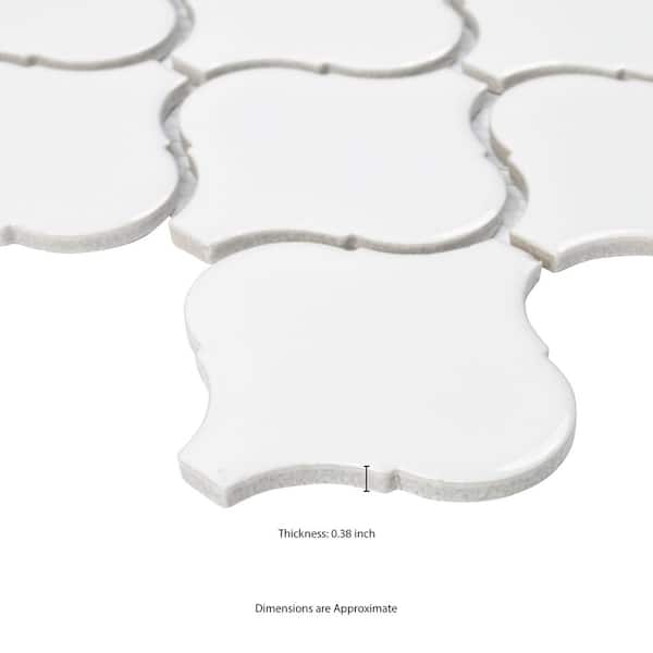 MSI Retro Bianco Arabesque 10.63 in. x 8.84 in. x 6mm Matte Porcelain Mesh-Mounted Mosaic Tile (10.95 sq. ft. / case)