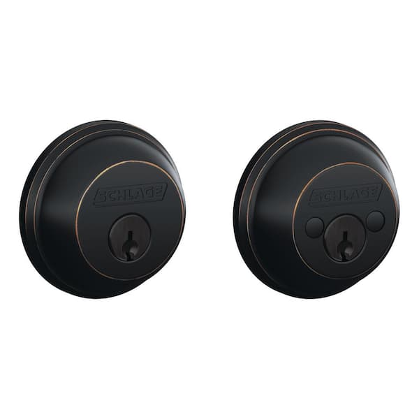 Schlage B62 Series Aged Bronze Double Cylinder Deadbolt Certified Highest for Security and Durability