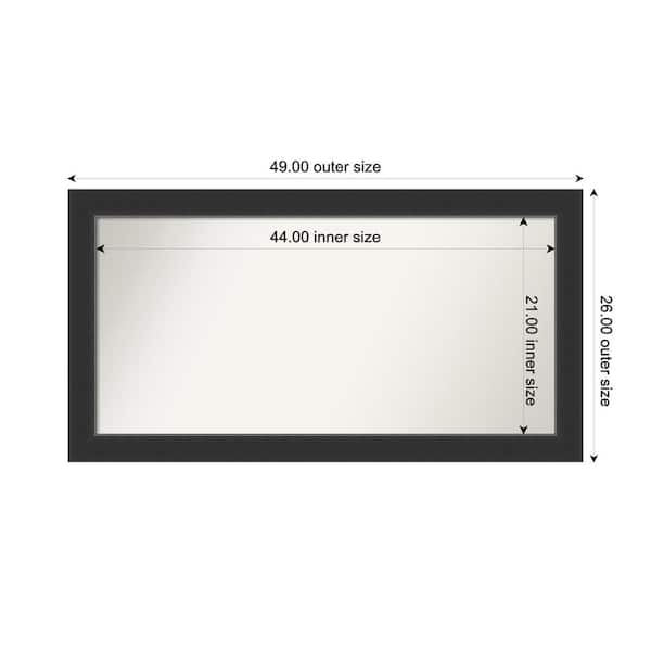 Amanti Art Corvino Black 49 in. x 26 in. Custom Non-Beveled Wood Framed Bathroom Vanity Wall Mirror