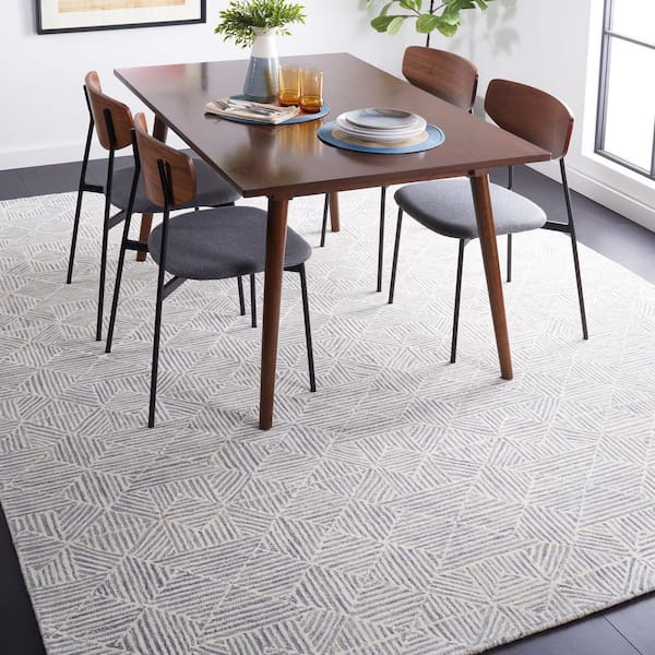 Abstract 10 X 14 Gray/Ivory Geometric Area Rug