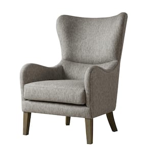 Leda Grey Swoop Wing Chair