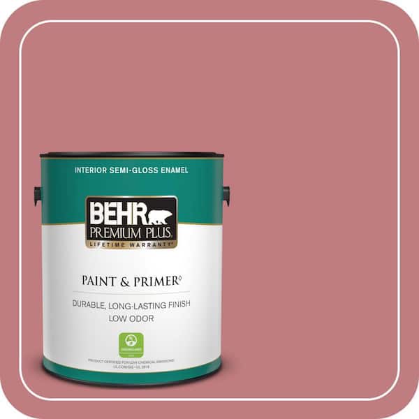 BEHR PREMIUM PLUS 1 gal. #MQ1-12 Chick Flick Semi-Gloss Enamel Low Odor Interior Paint & Primer