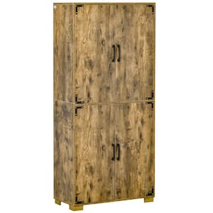 Industrial Rustic Wood Cabinet with 4-Door