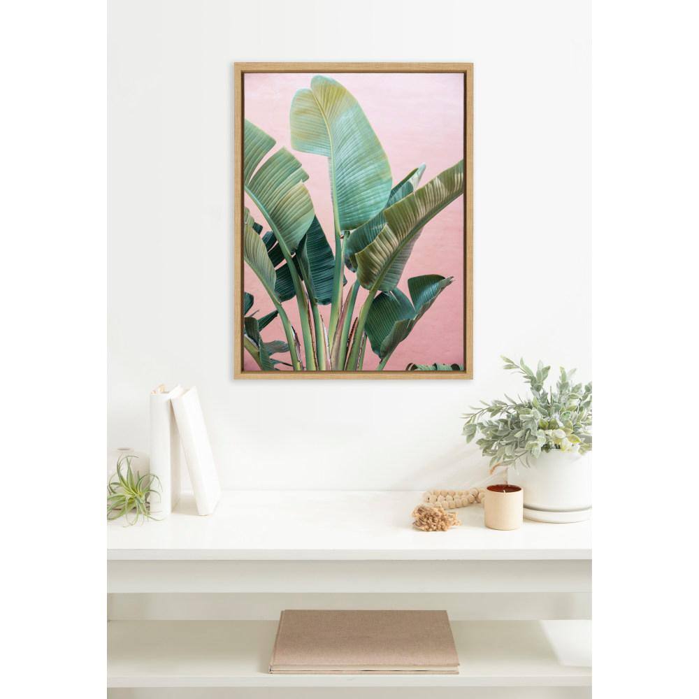 Tropic Pink Botanical Print Framed Canvas Wall Art, 18x24