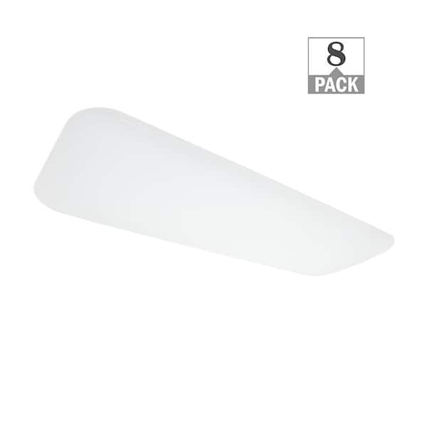 ETI LIGHTING 4 ft. x 18 in. Traditional White LED Flush Mount Ceiling Light 5800LM 65-Watt 3000K 4000K 5000K Dimmable (8-Pack)