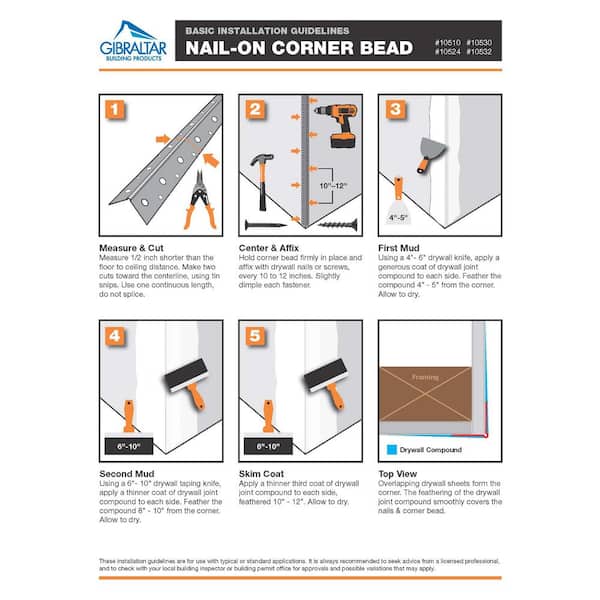Gibraltar Building Products 1-1/4 in. x 10 ft. Galvanized Steel Drywall Corner Bead