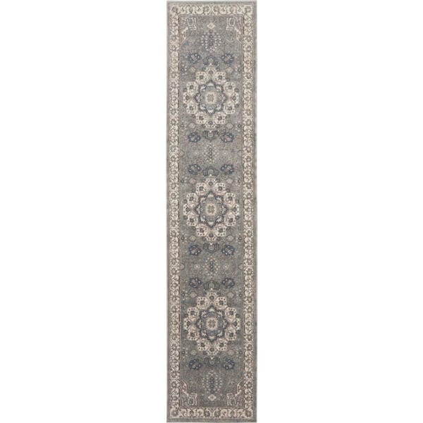 Concerto Gray/Ivory 2 ft. x 10 ft. Persian Vintage Kitchen Runner