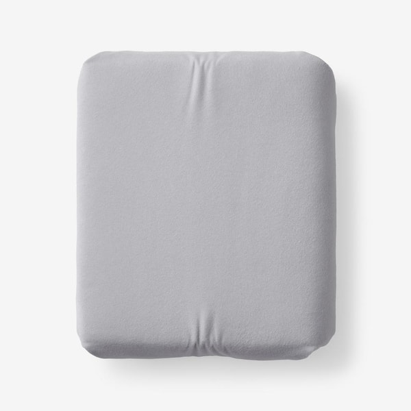 The Company Store Legends Luxury Velvet Steel Gray Flannel Twin Fitted Sheet