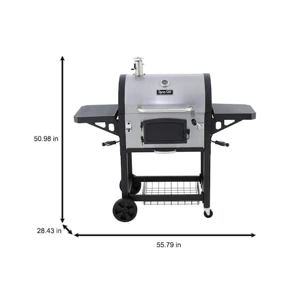 Dyna-Glo DGN486SNC-D Heavy-Duty Large Charcoal Grill in Black and Stainless Steel - 3