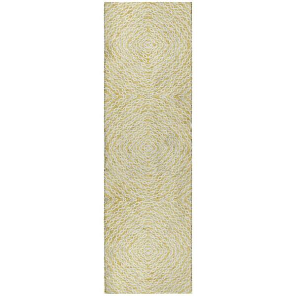 Dream Shag Premium Machine Washable Abstract ADS74 Gilded 2 ft. x 7 ft. Runner Rug