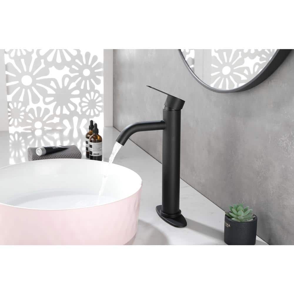 Matte Black Stainless Steel Single Handle Bathroom Faucet
