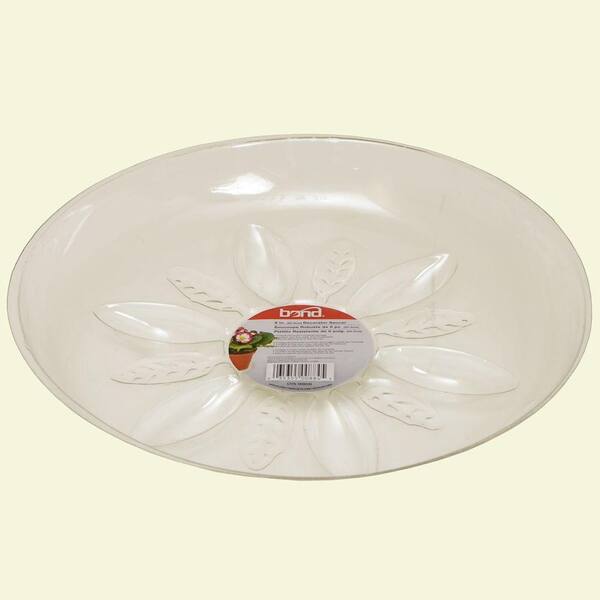 Bond Manufacturing 8 in. Heavy Duty Clear Plastic Saucer (24-Saucers per Pack)