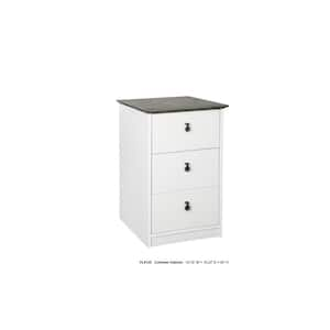 Finley White/Gray Oak 3-Drawer Lateral File Cabinet