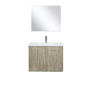 Fairbanks 30 in W x 20 in D Rustic Acacia Bath Vanity, Cultured Marble Top, Chrome Faucet Set and 28 in Mirror