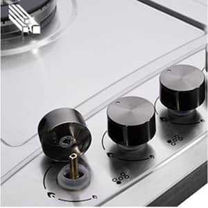 30 in. 5-Burners Recessed Gas Cooktop in Stainless Steel with  Thermocouple Protection for Kitchen, Natural/Propane Gas