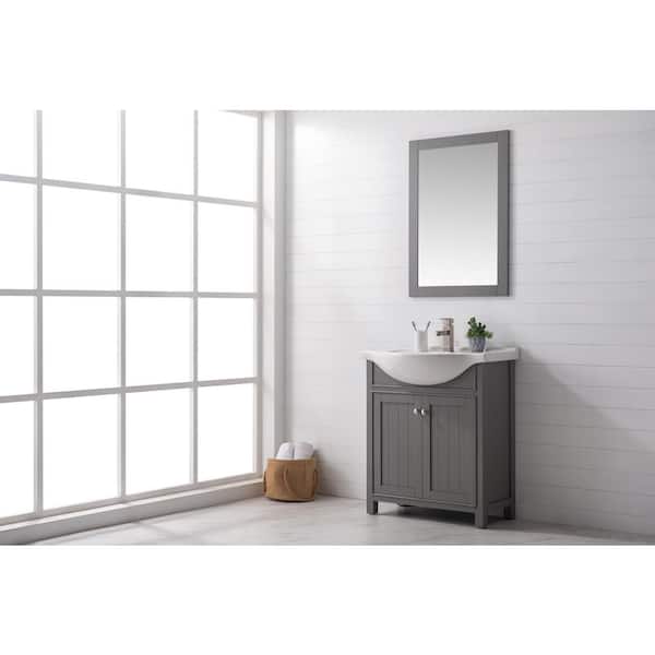 Design Element Marian 30 In W X 19 25, Black And White Single Bathroom Vanity Design