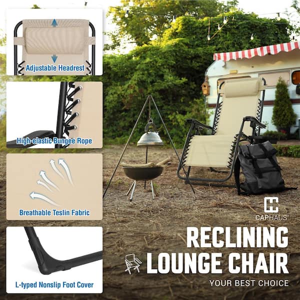 CAPHAUS Folding Zero Gravity Chair, Anti-Gravity Chair with Cup