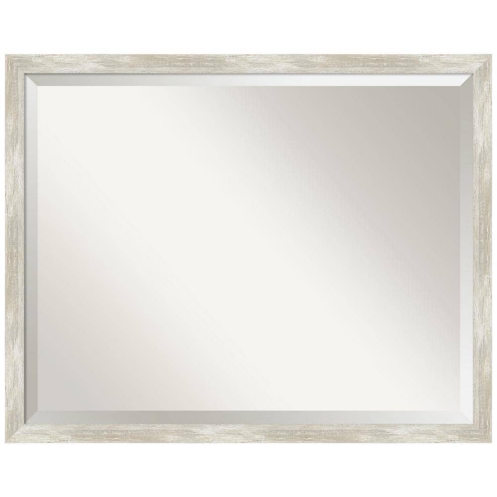 Crackled Metallic Narrow Framed Rectangular Bathroom Vanity Mirror