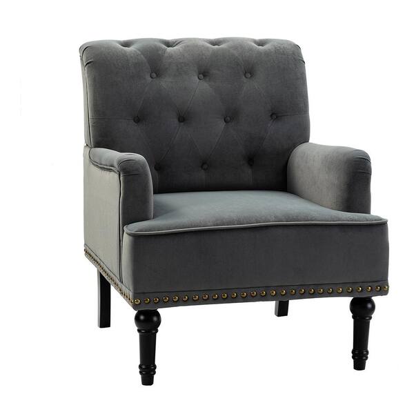 grey suede armchair