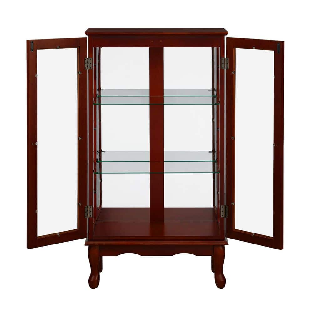 11.75 in. W x 26 in. D x 43.50 in. H Red MDF Freestanding Linen with Adjustable Shelves and Mirrored in Cherry price history on PriceWatchPro