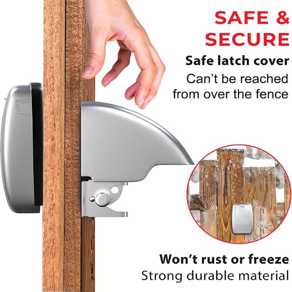 Silver Keyless Gate Lock with Stainless Steel Latch