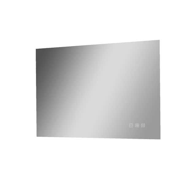 Unbranded 36 in. W x 28 in. H Large Rectangular Frameless Led Anti-Fog Wall-Mount Bathroom Vanity Mirror in Silver(Backlit)