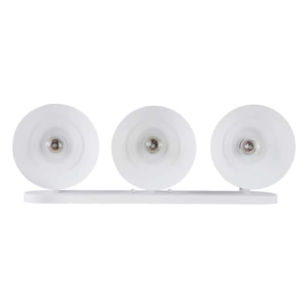 Golden Lighting - Journey 9.375 in. 3-Light White Vanity Light with Natural White