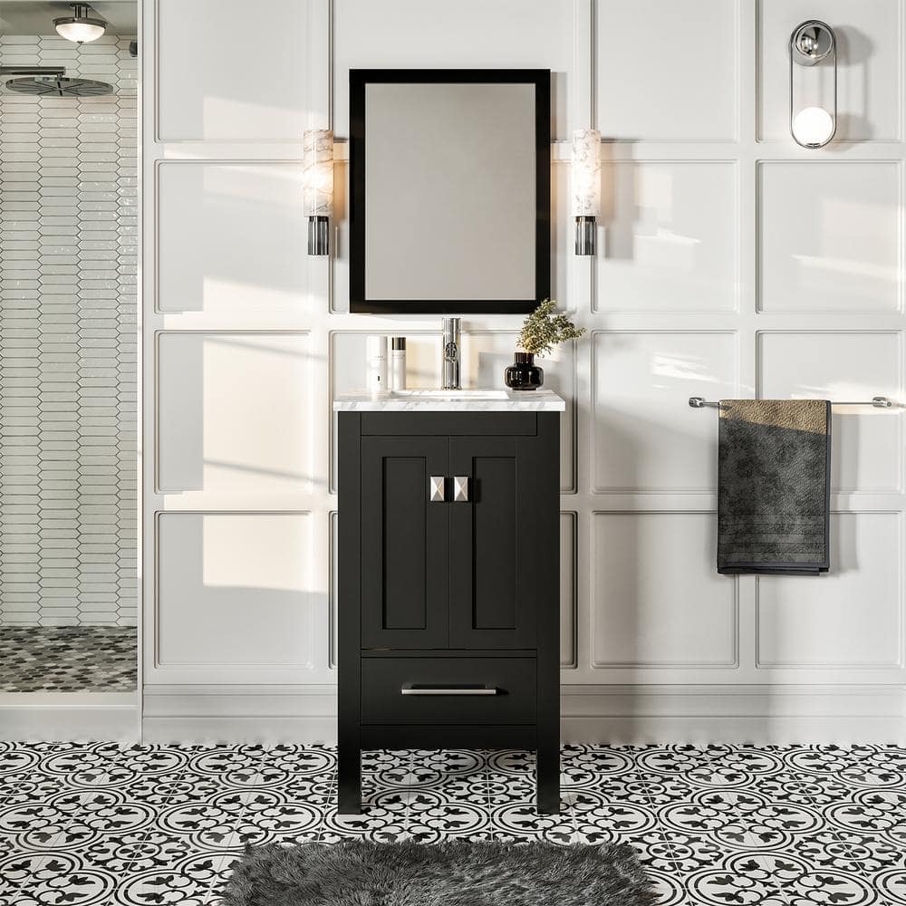 Eviva London 20 in. W x 18 in. D x 34 in. H Bathroom Vanity in Espresso
