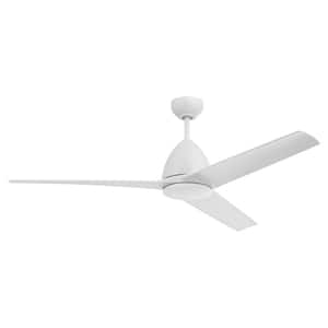 Nitro 54 in. LED Indoor/Outdoor White Dual Mount Finish Ceiling Fan w/Light Kit & Remote/Wall Controls Included