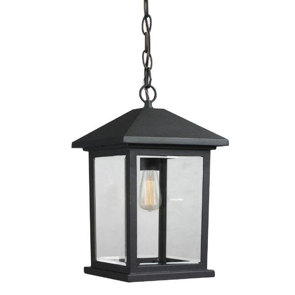 Malone 1-Light Black Outdoor Pier Mount