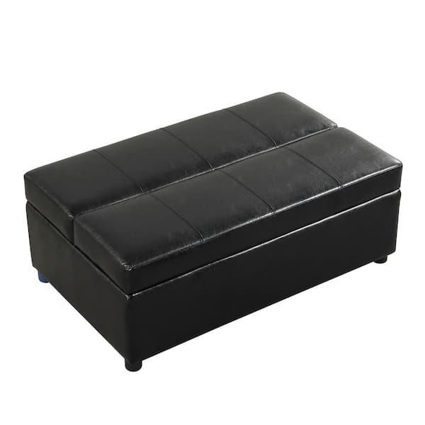 Leather sleeper ottoman discount