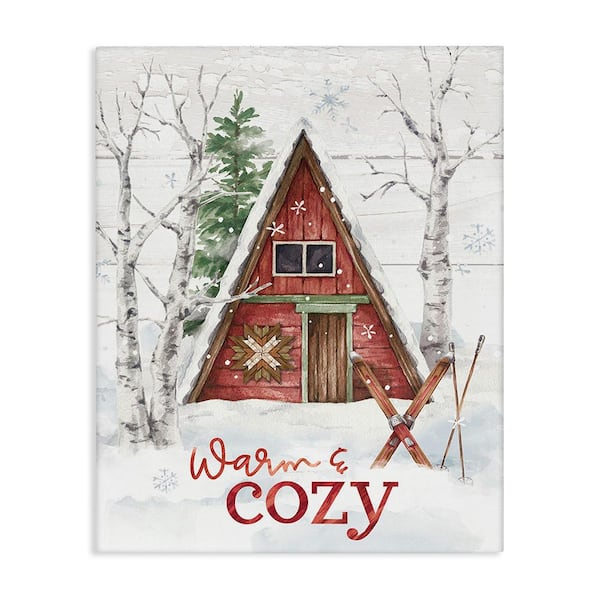 Stupell Industries Warm and Cozy Cabin by Courtney Morgenstern 1-Piece Unframed Graphic Print Typography Poster Art Print 20 in. x 16 in.