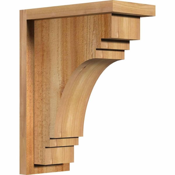 Ekena Millwork 6 in. x 12 in. x 16 in. Western Red Cedar Pescadero Rough Sawn Corbel with Backplate