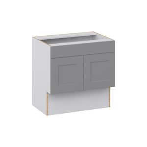 Bristol Painted Slate Gray Shaker Assembled 30 in.W x 30 in.H x 21 in.D ADA False Front Vanity Base Kitchen Cabinet