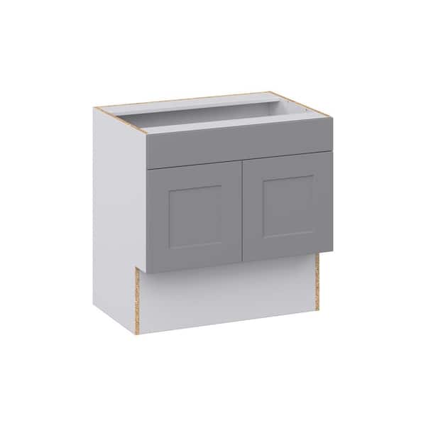 J COLLECTION Bristol Painted Slate Gray Shaker Assembled 12 in. W x 30 in. H x 21 in. D Accessible ADA Vanity Base Kitchen Cabinet